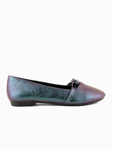 DROP BOLD Green Textured Round Toe Ballerinas With Bows For Women And Girls