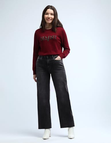 U.S. POLO ASSN. Women's Loose Jeans (UWAW24JEN236 Dark Grey