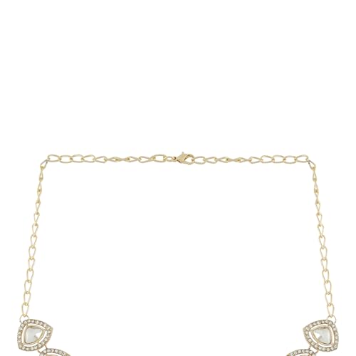 TEEJH Vatsala Silver White Necklace set