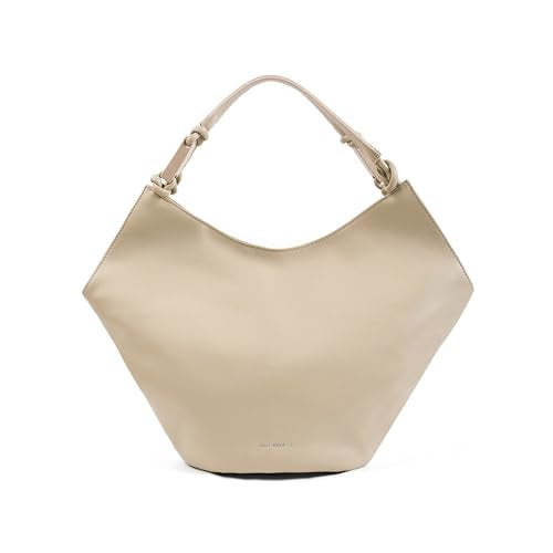 Lino Perros Avril Beige Slouchy Bucket Hobo