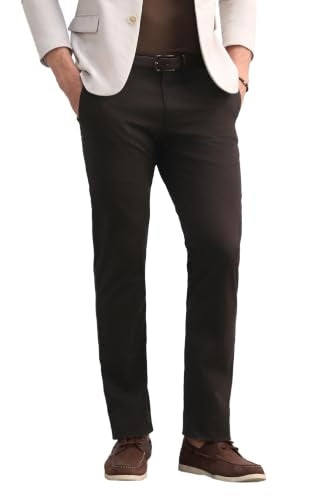 Men Black Solid Casual Trousers