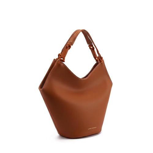 Lino Perros Avril Tan Slouchy Tan Bucket Hobo