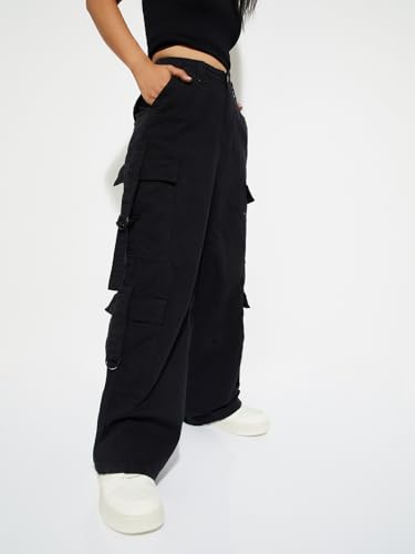 Max URB_N Women Solid Cargos (Black_36)