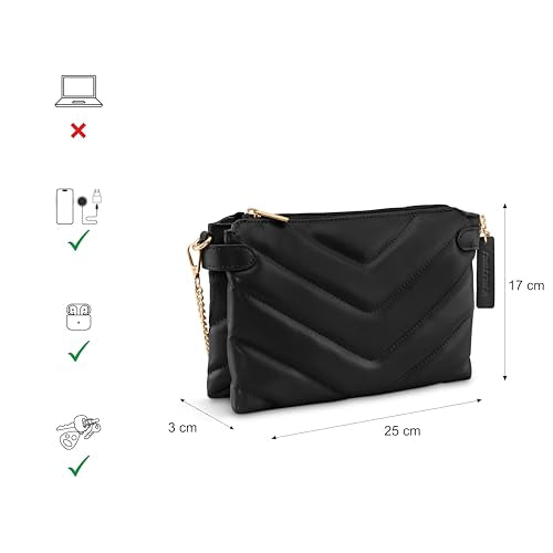 Fastrack Evening Party Sling Bag for Women, Girls and Ladies | Ladies Purse Handbag | Slings for Casual Carry Black