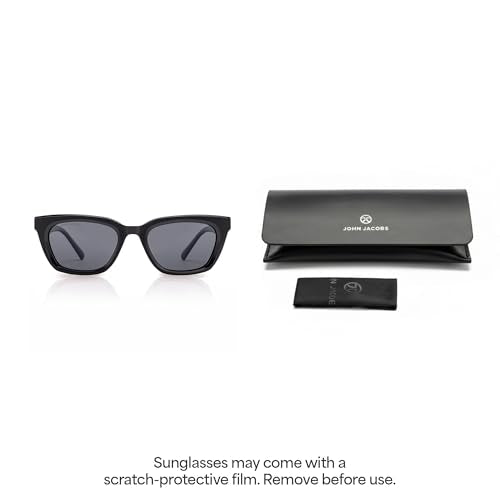John Jacobs | Full Rim Cat Eye Stylish & Premium UV Protected Sunglasses | Acetate Lines | Polarized and 100% UV Protected | Women | Extra Wide | JJ S17340