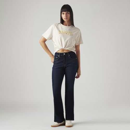 Levi's Women's 726 Dark Indigo Flared Fit High-Rise Jeans