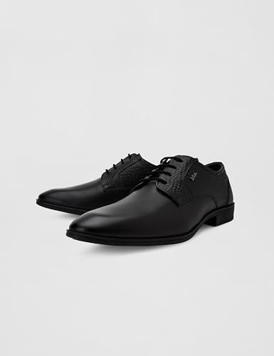 LC9752E Men's Leather Shoes I COMFORTABLEI Stylish Formal Shoes for Men's Office & Business_LC9752EBLACK_44EU/10UK