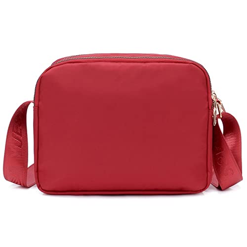OLOMA Handbags For Women Women Solid Color Zipper Waterproof Nylon Shoulder Bag Female Crossbody Bag Ladies Waterproof Travel Messenger Bag (Color : Hortel�)