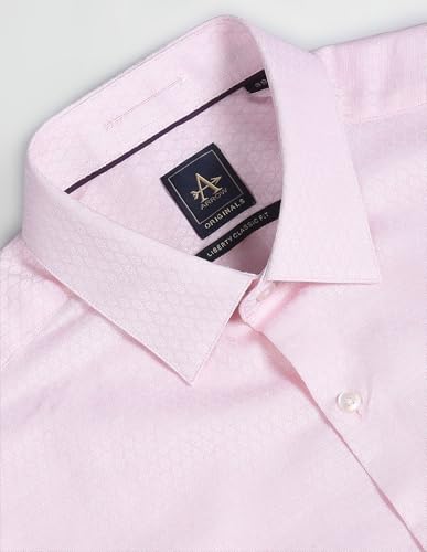 Arrow Men's Plain/Solid Regular Fit Shirt (ARAFSH0494_Pink