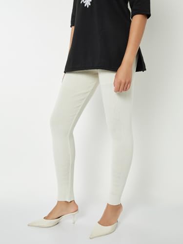 Max Women Knit Leggings(White_XL)