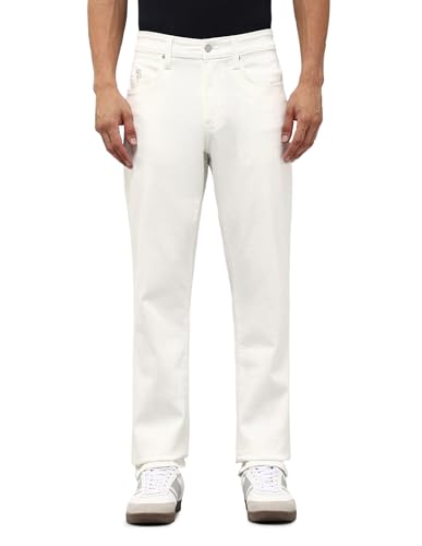 U.S. Polo Assn. Denim Co. Men's Harold Slim Straight Fit White Jeans (UDJEN2024_White_40)