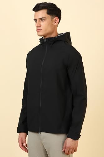 Allen Solly Men's A-Line Coat (ASJKLJRGF848032_Black