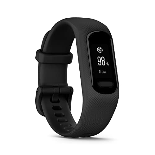 Garmin Vivosmart 5 with OLED Display, Health and Fitness Tracker,SPO2 and 24/7 Heart Rate, Battery Upto 7 Days, Advance Sleep Monitoring and Stress Tracking, 5ATM Water Rating - Black with Large Band