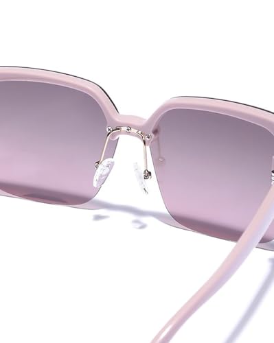 Carlton London Peach Toned with Brown Polarised Lens Oversized Sunglass for women