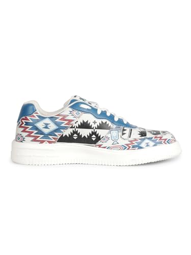 Liberty Leap7x MJH-L09 Printed Sneakers for Women with PVC Upper | EVA Sole Casual Shoes with Lacing | Comfortable Footbed | Memory Foam Insole | Lightweight, Stylish & Modern (White - 4)