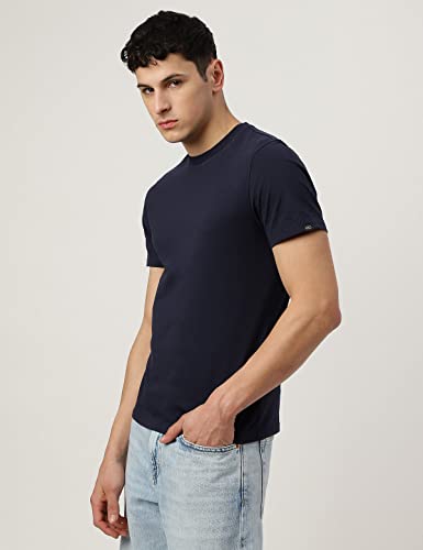 Marks & Spencer Men's Regular Fit T-Shirt (60606658004_Navy