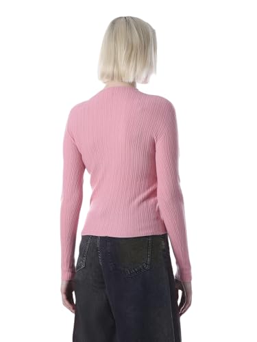 ONLY Women's Solid Slim Fit Pink Sweater