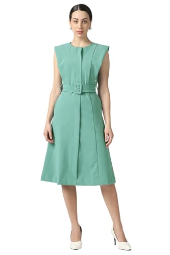 Van Heusen Women's PolyesterBlend Modern Knee-Length Dress (VWDRCRGFG43860_Green