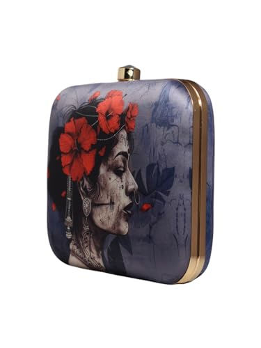 Floral Woman Portrait Clutch