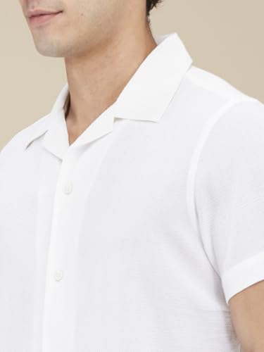 Being Human White Moderno Fit Regular Collar Short Sleeves Men's Shirt Clothing