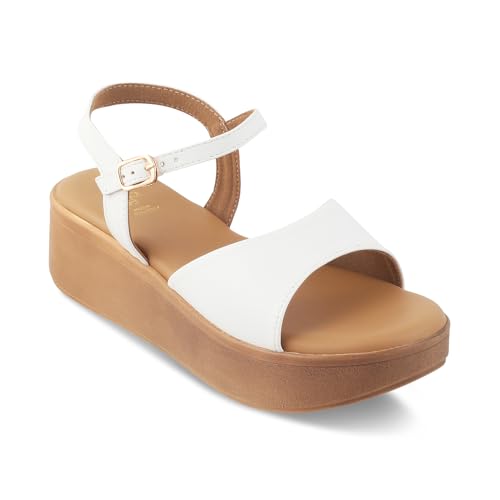 tresmode SINHERE Women's Wedges Sandals Platform Heels Black, 3 UK / 36 EU - Open Toe Comfortable Soft Footwear