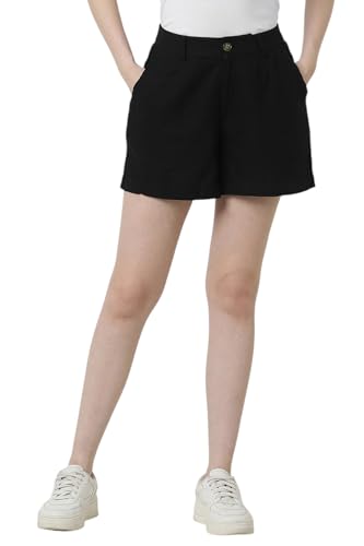 Van Heusen Women's Bermuda Shorts (VWSRURGPX70388_Black