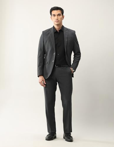 Arrow Men's Tailored Fit Ceremonial Twill Suit Dark Grey
