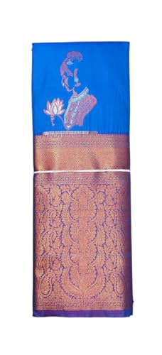 VFCollections Women's Traditional Handloom Kanchipuram Silk Pure Pattu Sarees | Rich Zari Woven Design | Unstitched Blouse (VFC519-4)
