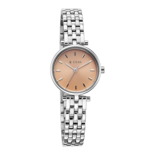 Titan Workday Edit with Quartz Analog Rose Gold Dial IPS Stainless Steel Strap Watch for Women - 95397SM01