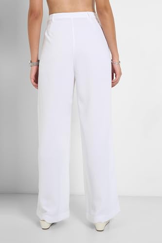 Annabelle by Pantaloons Women's Loose Casual Pants (SS25WWANBWV00071C36A33 DE Blanc