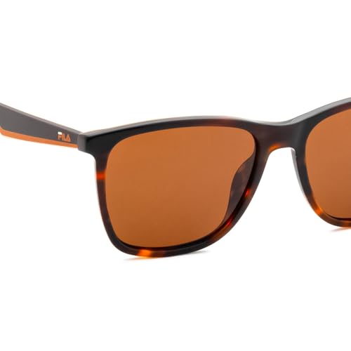 FILA 100% UV protected Solid Polarized sunglasses for Men with Havana Acetate frame and Brown colored Lens
