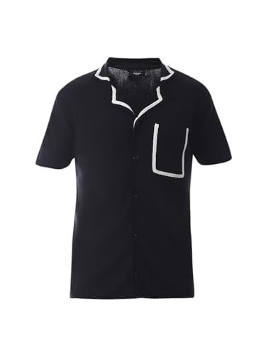 Jack & Jones Men's Oversized Black Tshirt Knitted Sweater