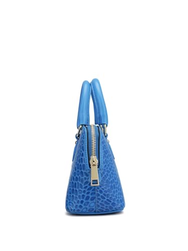 Da Milano Genuine Leather Blue Sling Bag (01457) (Small)