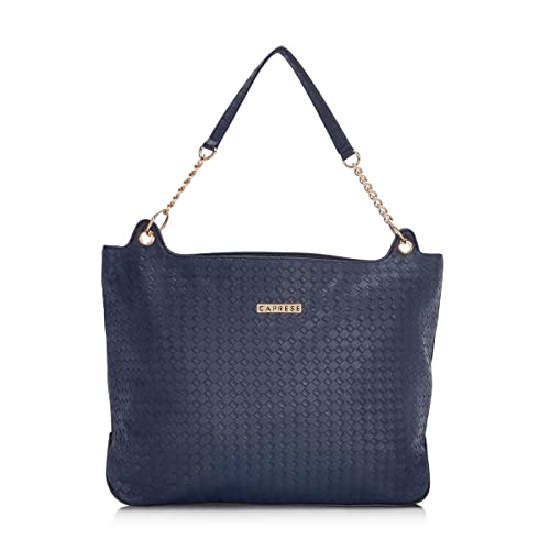 Caprese Nikita Hobo Bag, Medium | Stylish Shoulder Bag for Women with Multiple Compartments & Secure Zip Closure | Premium Metal Logo, Back Pocket | Perfect for Casual & Daily Use (Navy)