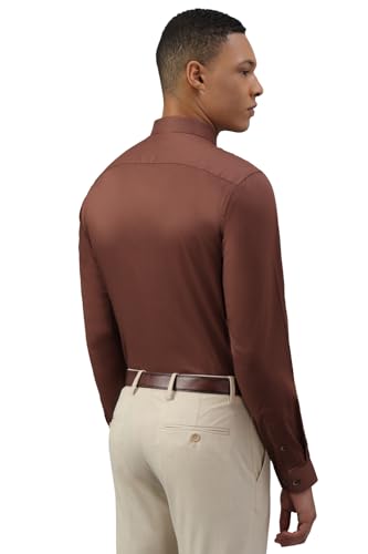 Allen Solly Men's Slim Fit Shirt (Brown)