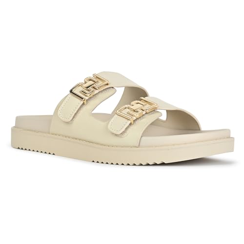 Aldo ALESSIE110 White Slide Flat Sandals