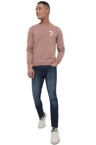 Allen Solly Men Pink Crew Neck Full Sleeves Casual Sweatshirt