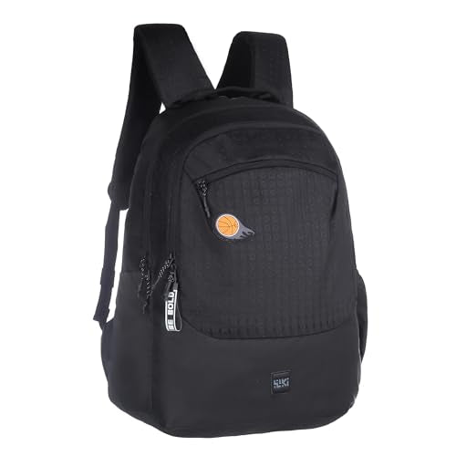 Wildcraft Nylon backpack Multi compartments, front pocket, bottle holder, School bags College bag for women and men, Ideal for school, college, office & travel 13520(Wiki_2 Dot_3D Black)
