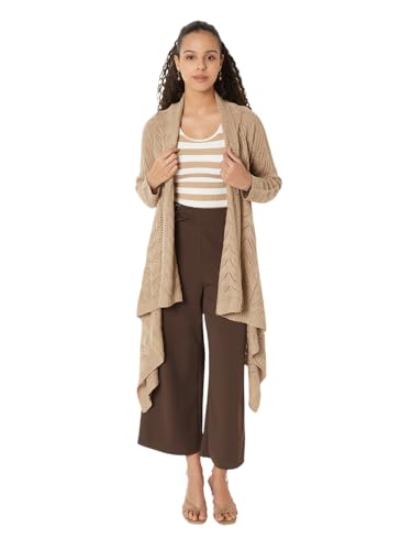 Max Women Crochet Waterfall Shrug (Beige_M)
