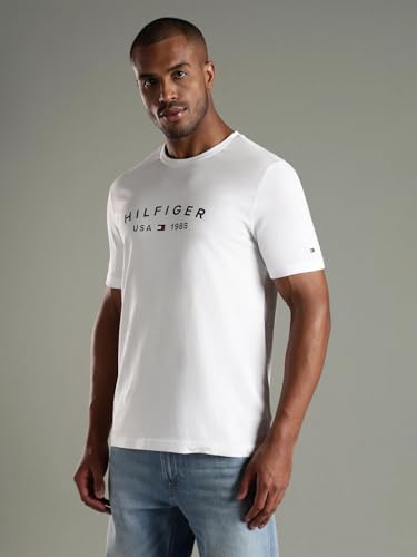 Tommy Hilfiger Logo Regular Fit Cotton T-Shirt White