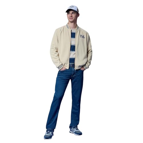 Pepe Jeans White Baseball Neck Full Sleeve Lightweight Sweatshirt
