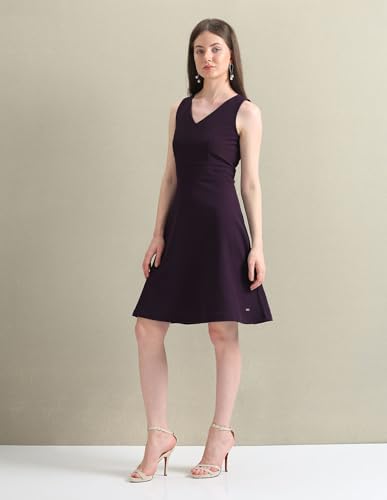 U.S. POLO ASSN. Women's Sleeveless V-Neck Dress (UWSS24DRS113_Purple_XL)