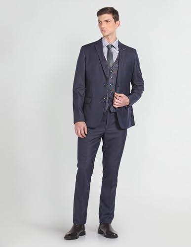 Arrow Reversible Waistcoat Regular Fit Suit Navy