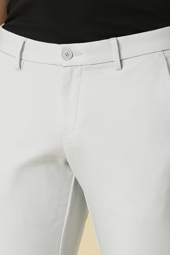 Men Grey Solid Casual Trousers