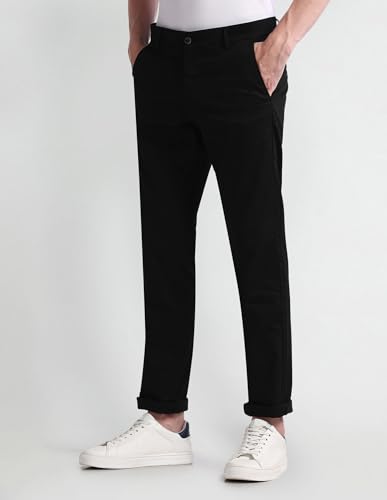 Arrow Slim Fit Dobby Trousers Black
