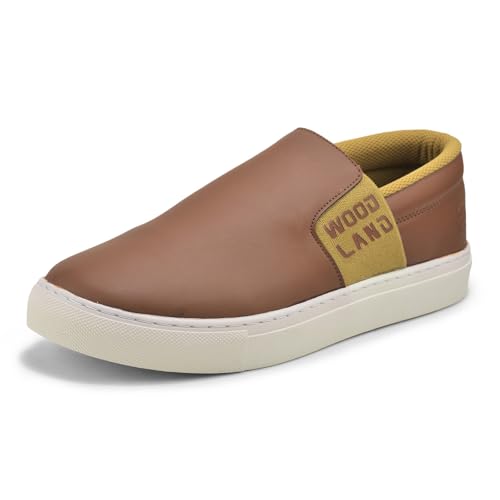 Woodland Men's Tan PU Sneakers-8 UK (42EURO) (SNK 6070023)