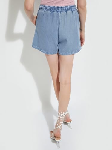 Max URB_N Women Washed Denim Shorts (Blue_XL)