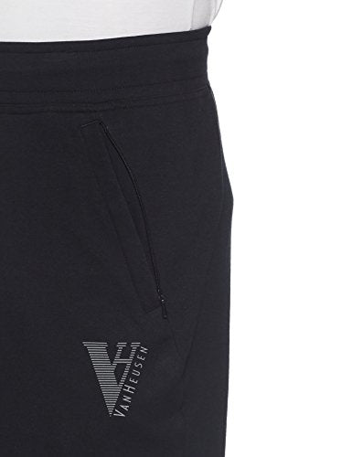 Van Heusen Athleisure Men Knit Shorts - Cotton Rich - Smart Tech, Easy Stain Release, Anti Stat, Ultra Soft, Moisture Wicking_50002_Black_XL