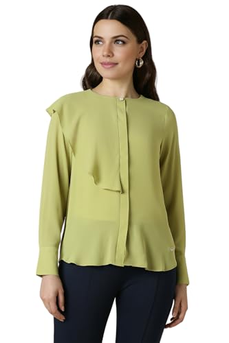 Allen Solly Women Green Solid Long Sleeves Shirt