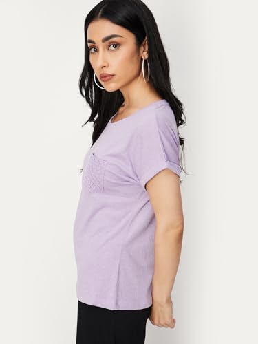 Max Women's Regular Fit T-Shirt (ALIZAH3BLILAC_LILAC